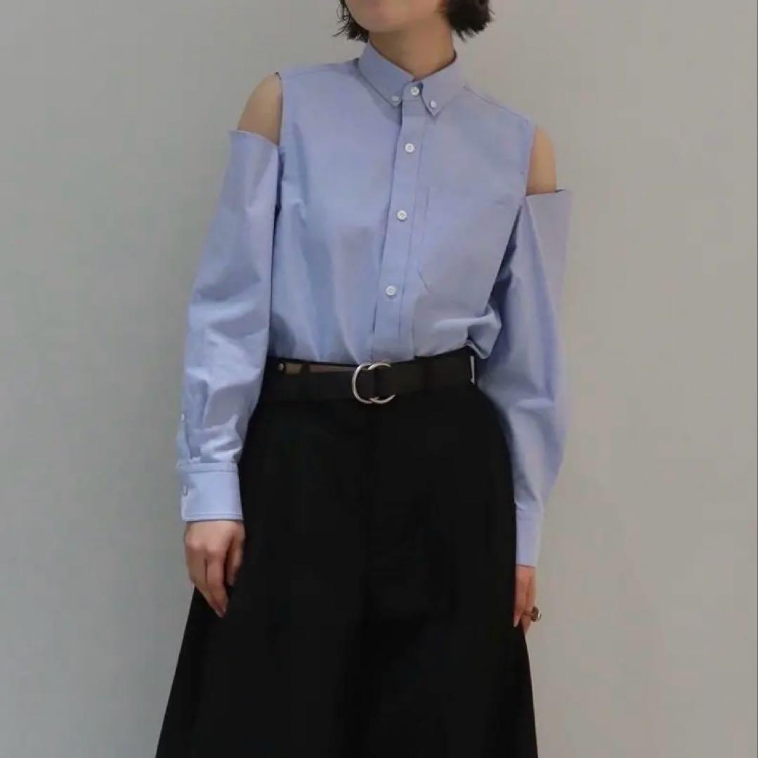 完売商品　新品・未使用　タグ付き　HYKE　オックスフォード　肩開き　シャツ