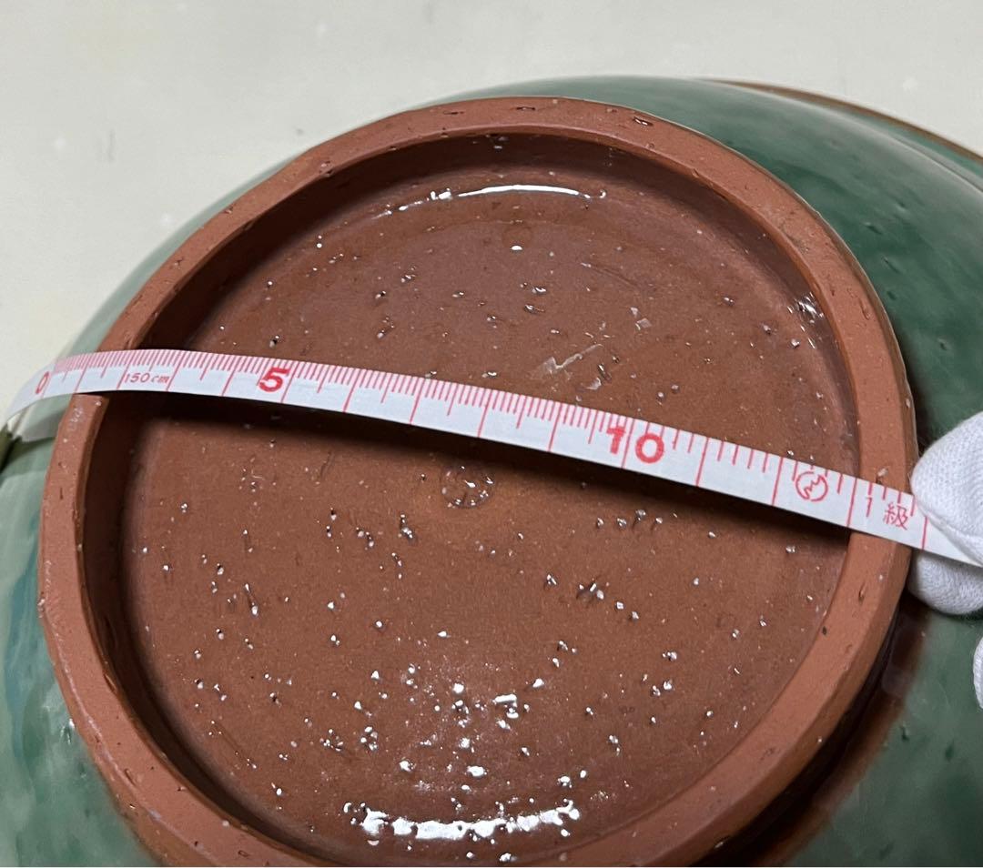 京都八坂清水焼　陶あん金彩色絵付け花菖蒲大鉢