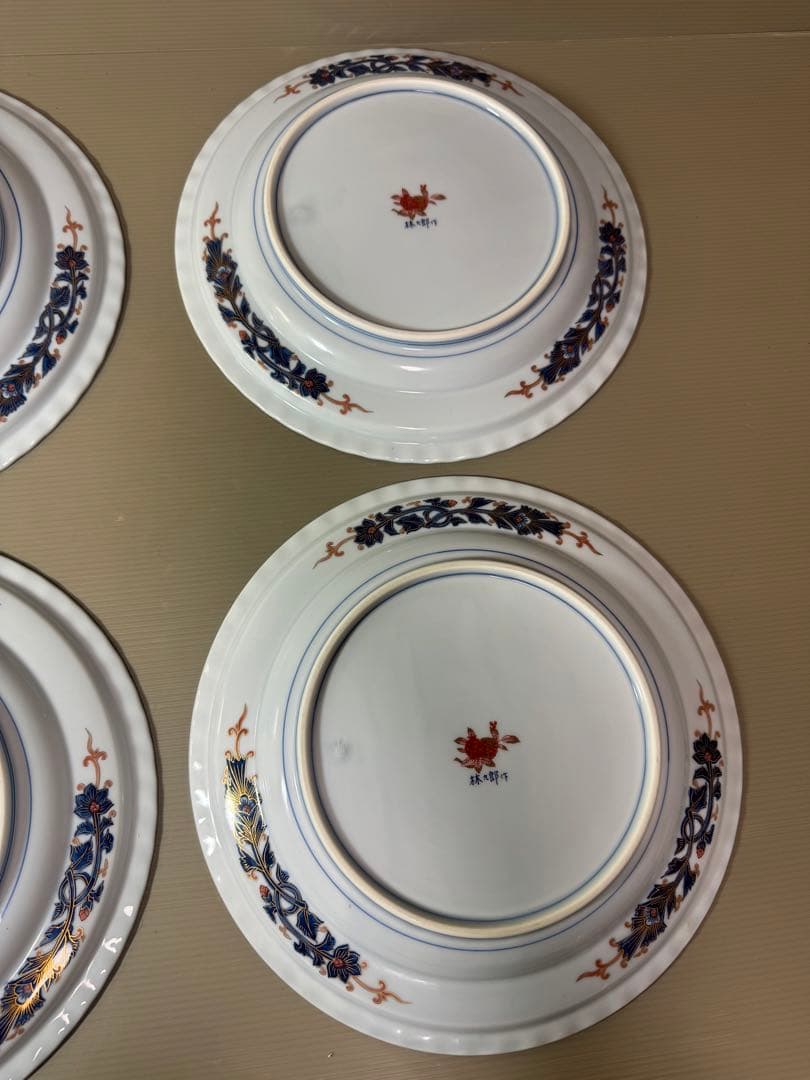 2812 林九郎窯　大皿　5客　27cm 未使用