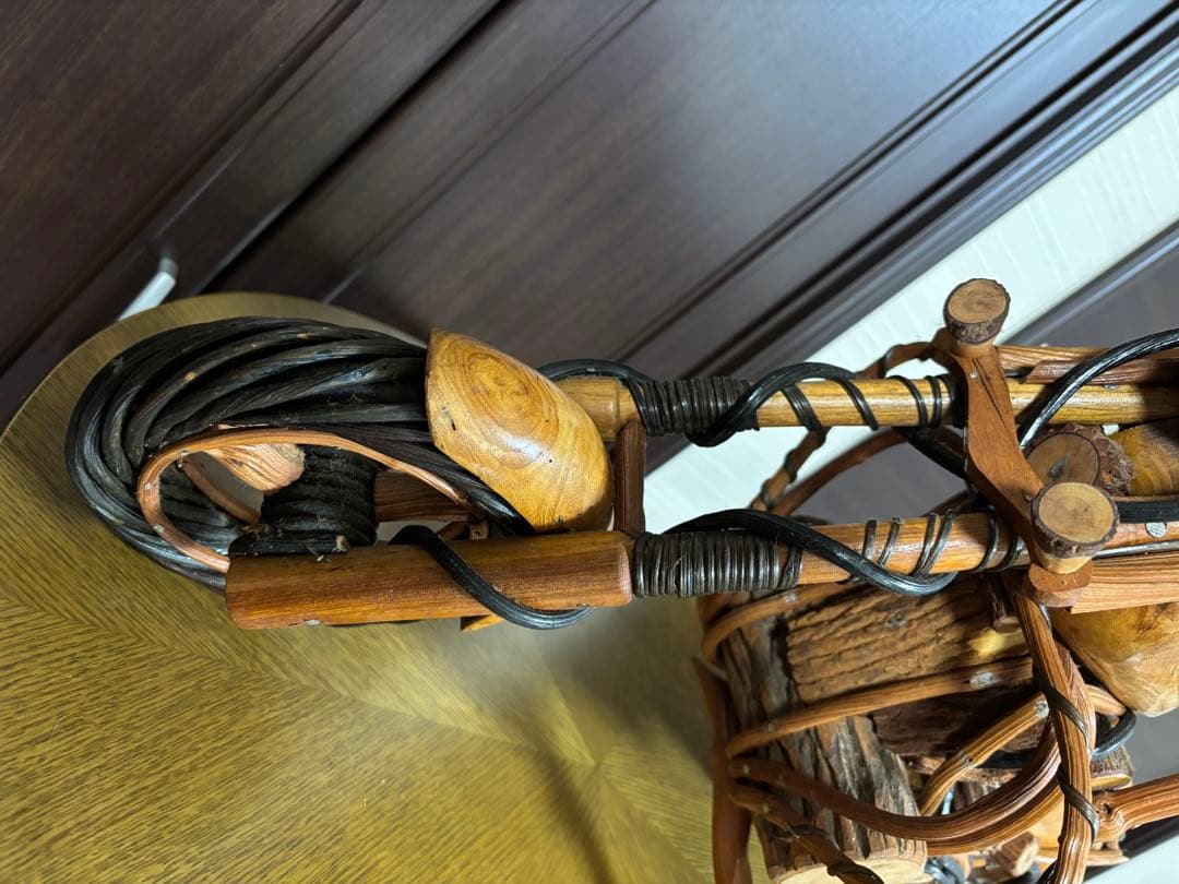木製バイク置物　天然木　装飾品コレクターズアイテム　ハーレーダビットソン70cm