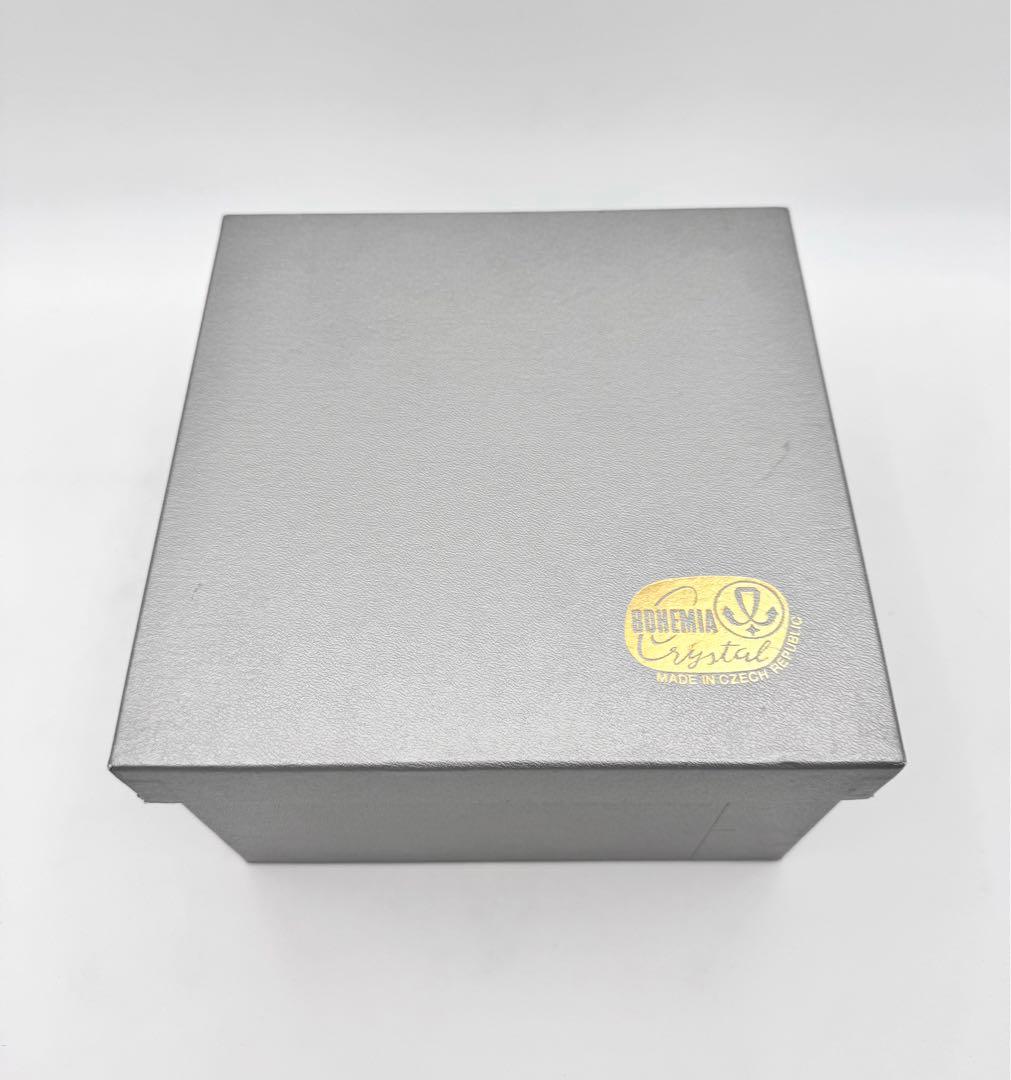 ボヘミア　クリスタル　工芸品 花器 花瓶 フラワーベース　受け皿　新品未使用品