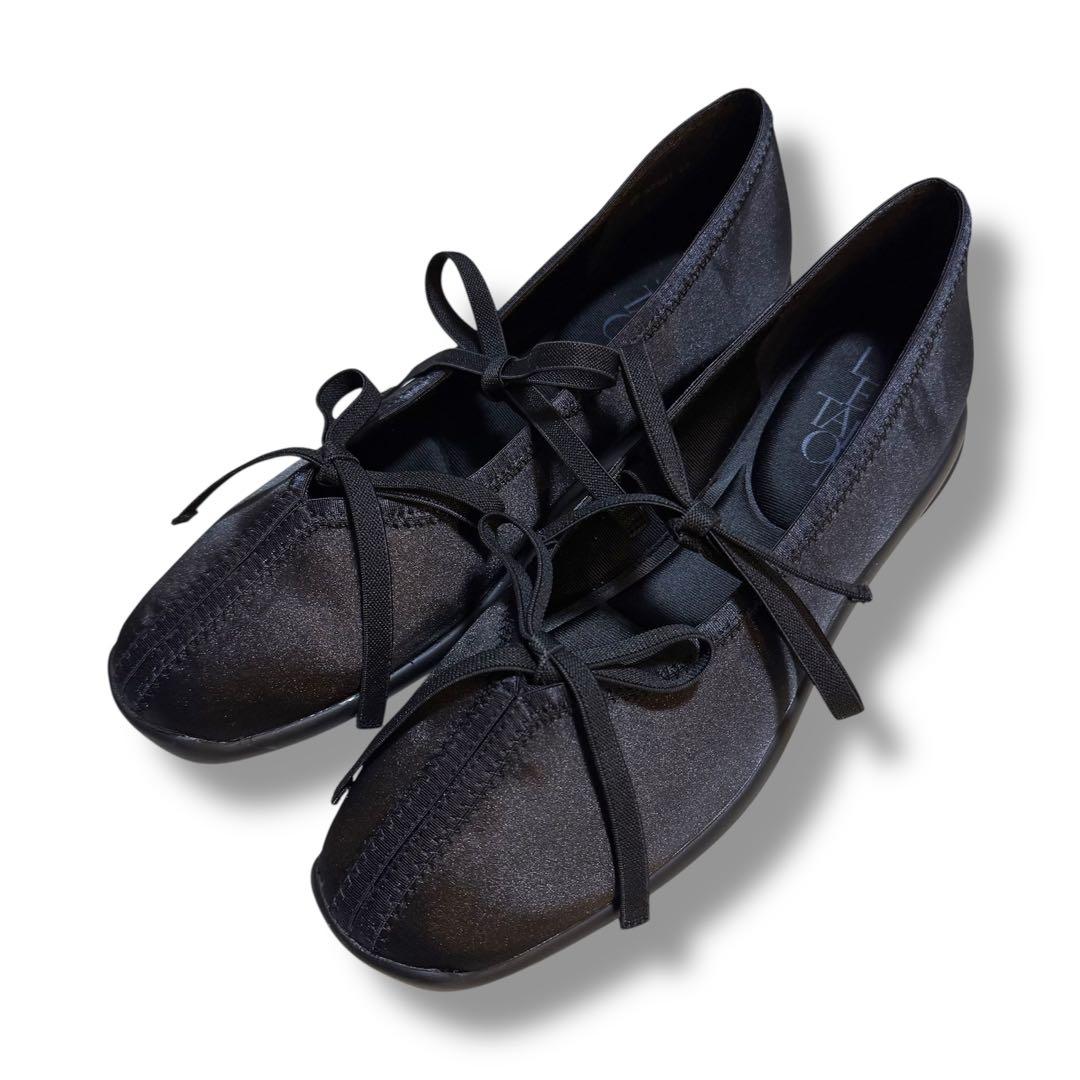 美品✨ LE TALON ルタロン Lダブルリボン バレリーナ フラットシューズ