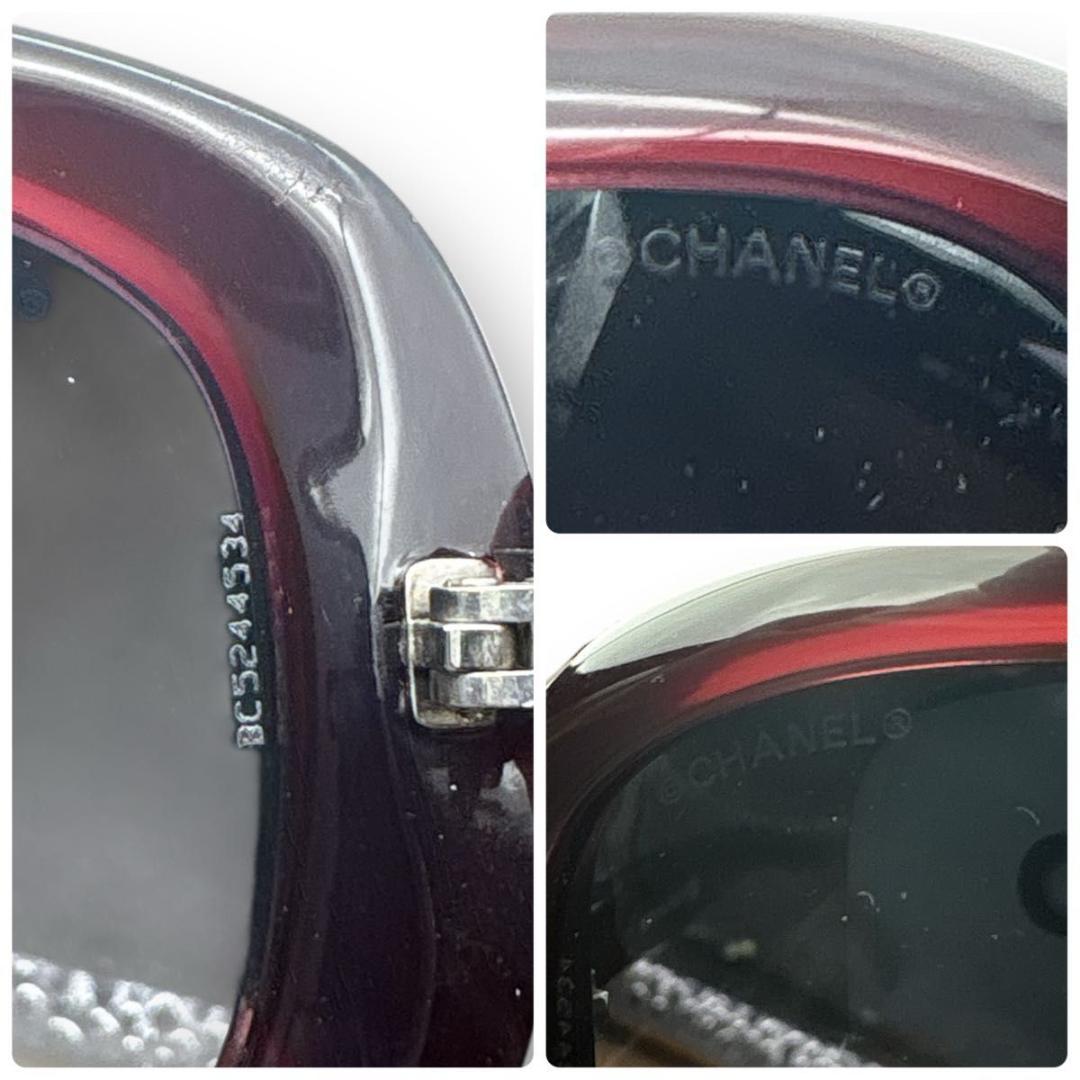【美品】CHANEL サングラス　リボン ボルドー ケース 箱無し値下げ品