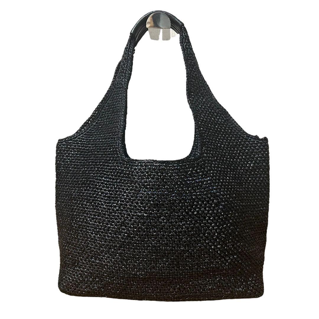 美品　ヘレンカミンスキー　かごバッグ　ラフィア　A4可　ブラック　レディース　夏