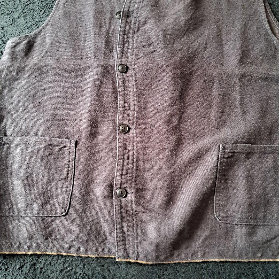 ま*。様 FRENCH ARMY VEST -HEMP DENIM