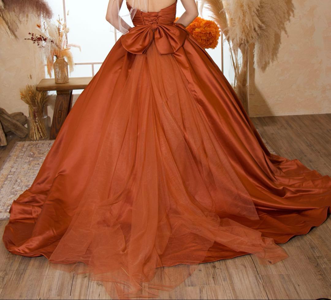 テラコッタ　ココメロディ　オレンジ　ドレス　テラコッタドレス　挙式　カラードレス