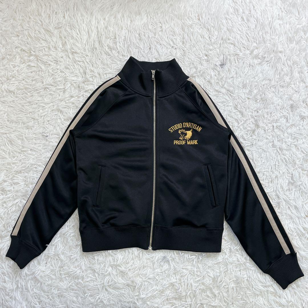 【美品】スタジオ　タルチザン　トラックジャケット　ナイロン　刺繍　ゴールド　S