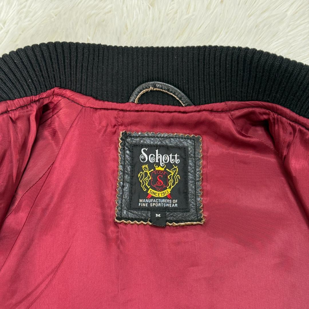 MK様✨SCHOTT ショット スタジャン レザー 切替 ファラオジャケット