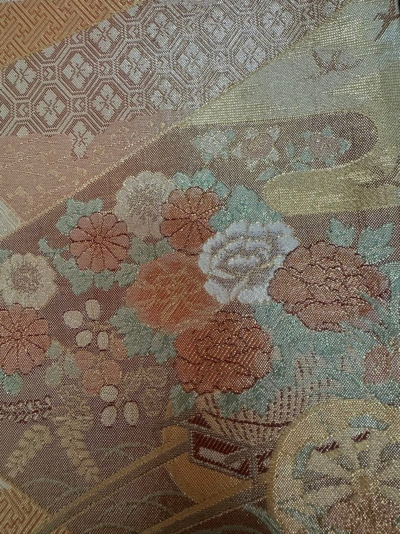 1931 袋帯 古代彫金紋  西陣織   金糸　高級上質上品　約440cm未使用