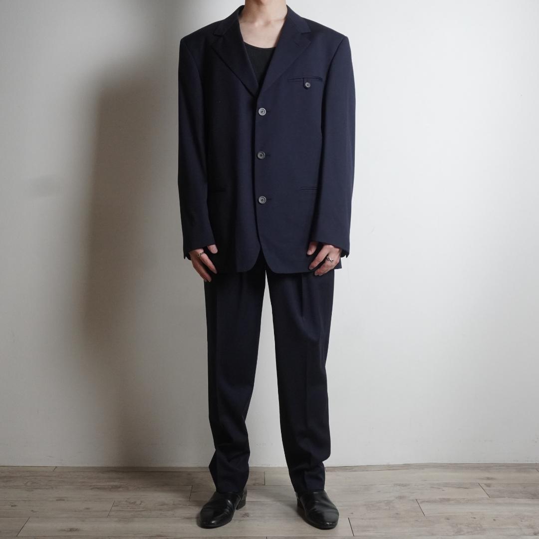 GIANNI VERSACE シングルセットアップスーツ ネイビー/UW350