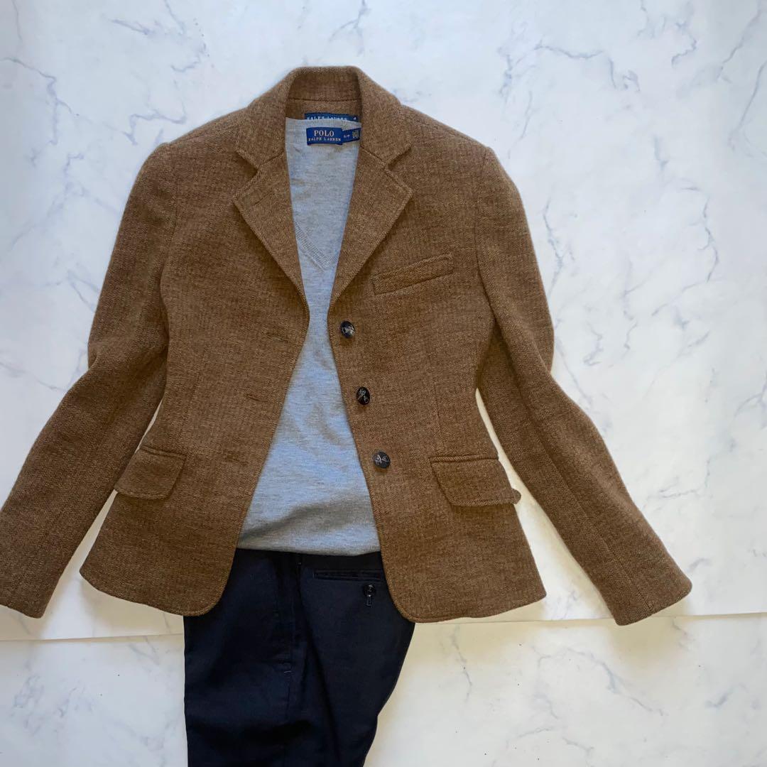 RALPH LAUREN 美品　S位　ツイード　ヘリンボーン　保温性　高級感◎