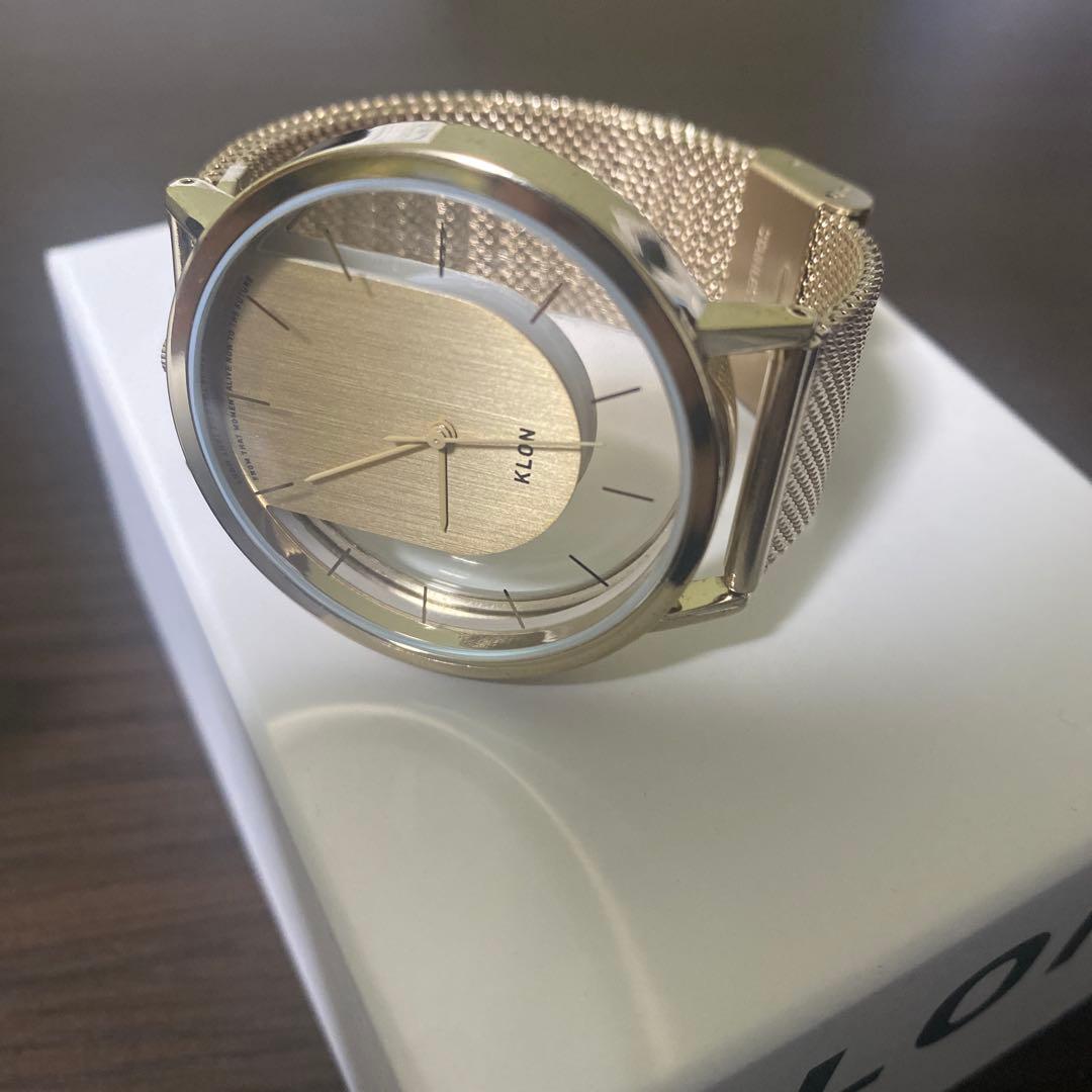 2024年　クリスマス限定色　KLONゴールドメッシュバンド時計