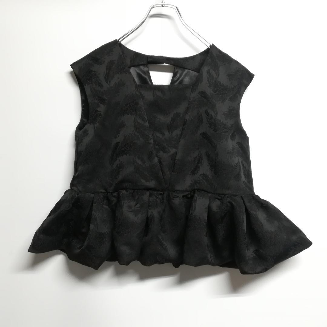 niana ペプラムセットアップドレス ワイドパンツ ブラック L 大きいサイズ