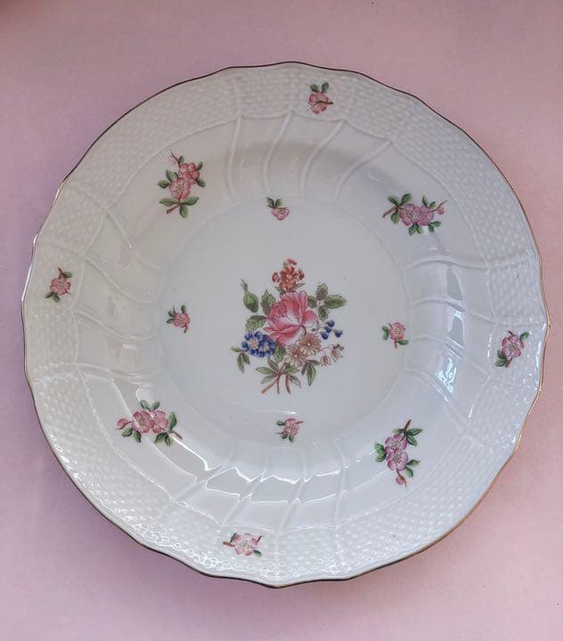 ヴィンテージ　ヘレンド　ブーケのディナープレート3枚セット　ブーケコルネリア