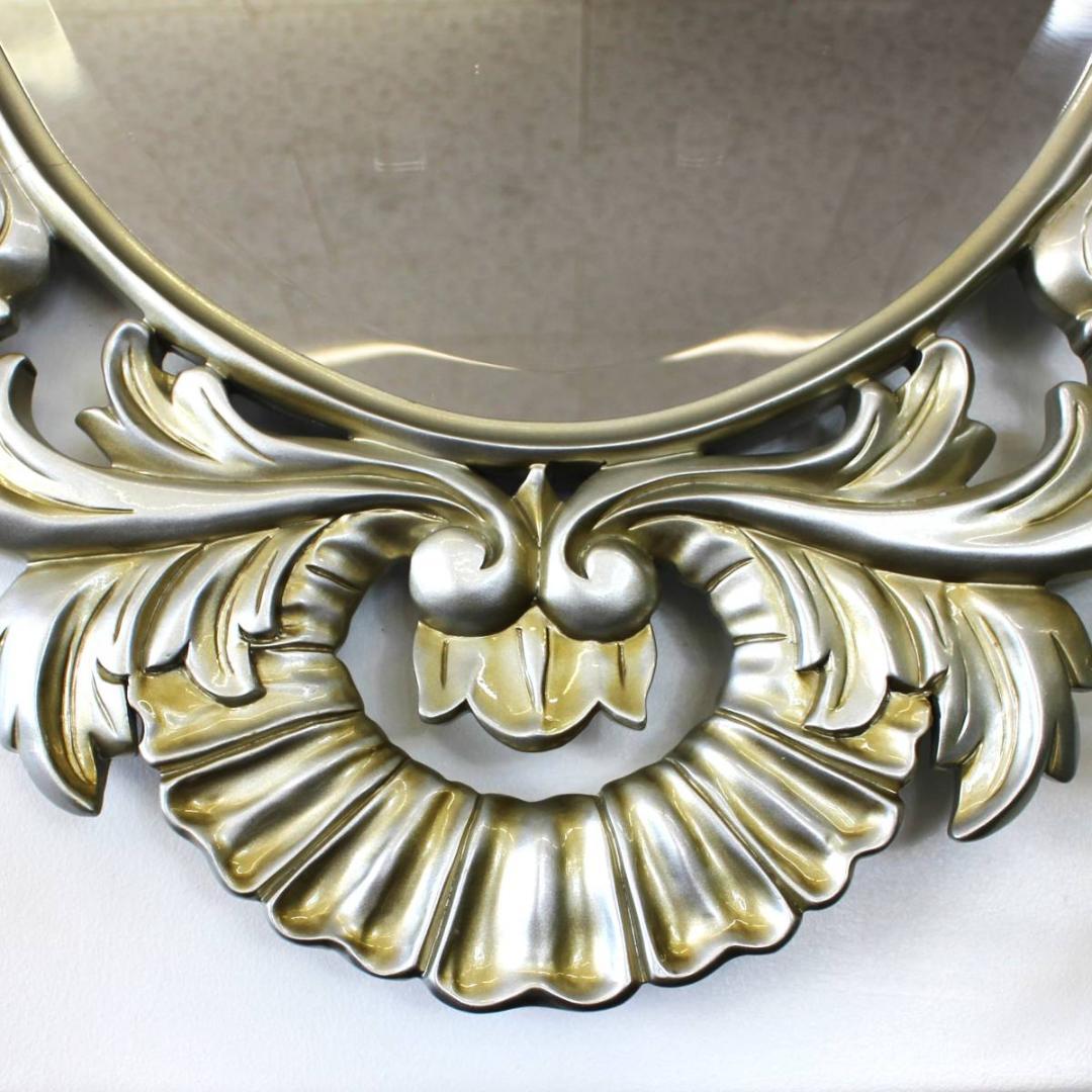 アンティーク　ミラー　ゴージャス　シルバー　ナイト　宮殿　鏡　ウォールミラー