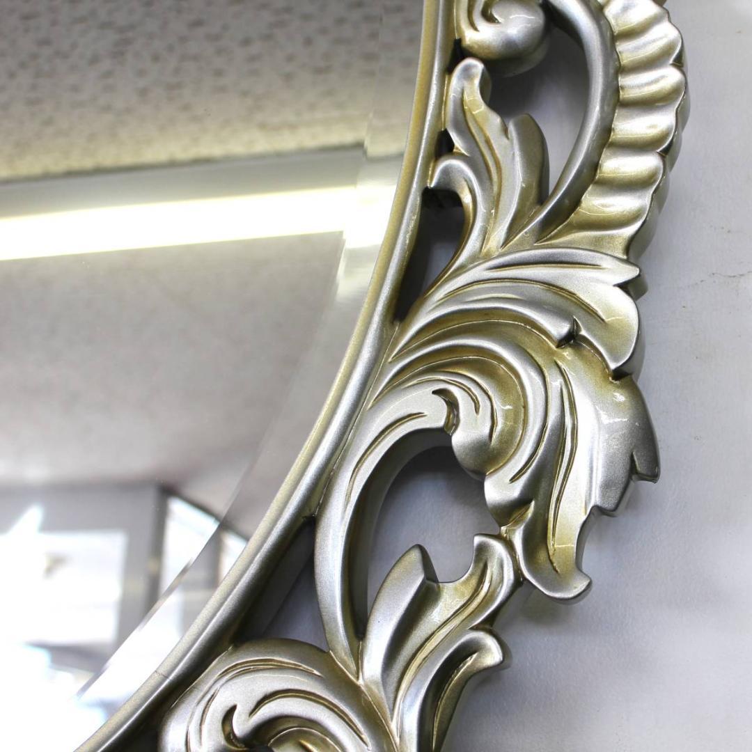 アンティーク　ミラー　ゴージャス　シルバー　ナイト　宮殿　鏡　ウォールミラー