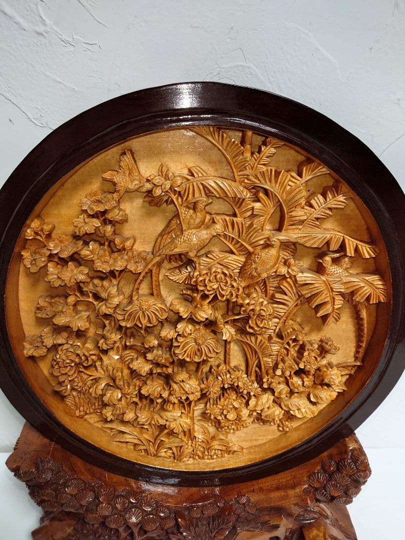 木製 木彫 彫刻 雉 キジ きじ アンティーク インテリア雑貨 縁起物 置物