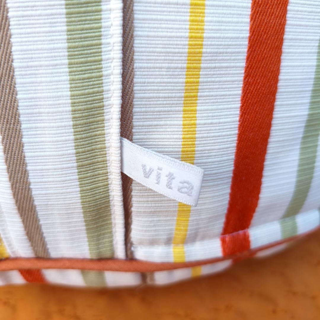 特注品 川島織物 セルコン vita ボーダー 俵型 ビーズクッション