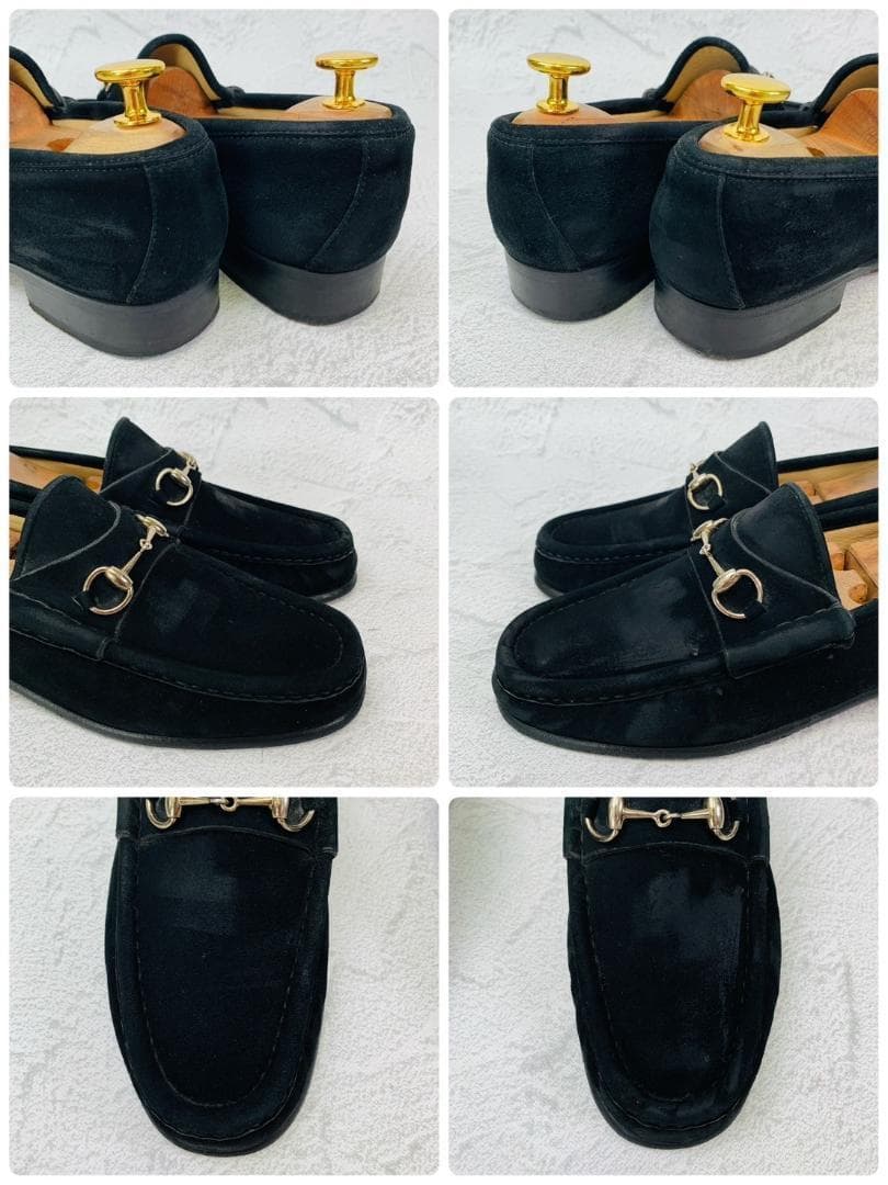 ち*ぱ様 【良品】GUCCI ホースビットローファー スエード シルバー金具 黒