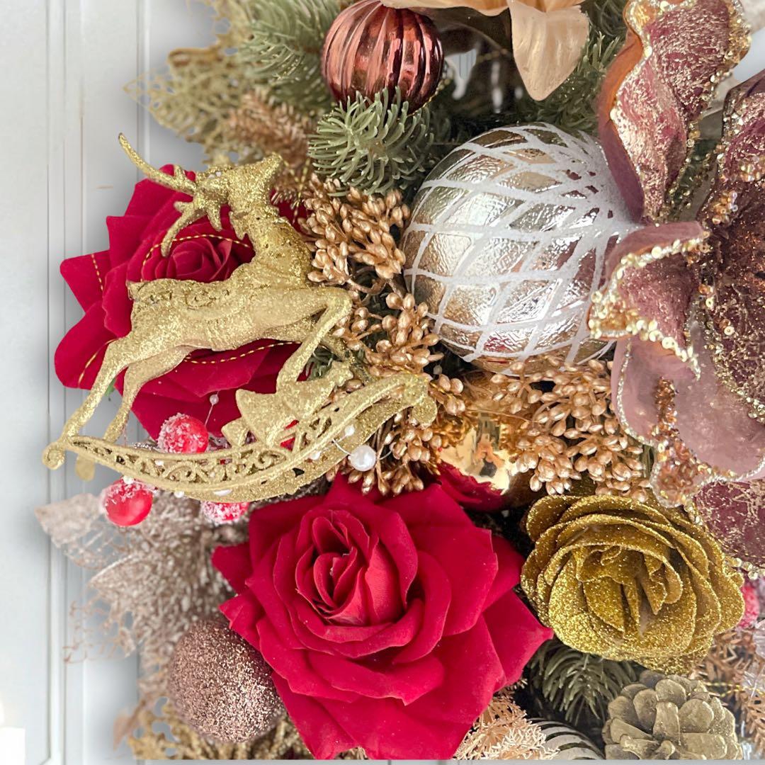 ラグジュアリークリスマススワッグ／冬の華やぐ大人のクリスマスリース ツリー