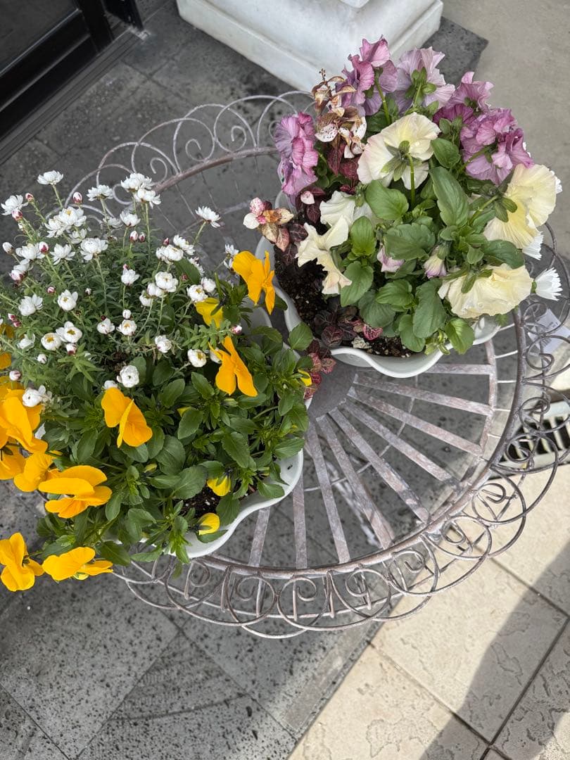 フラワースタンド　大型　1段　アンティーク　アイアン　置物