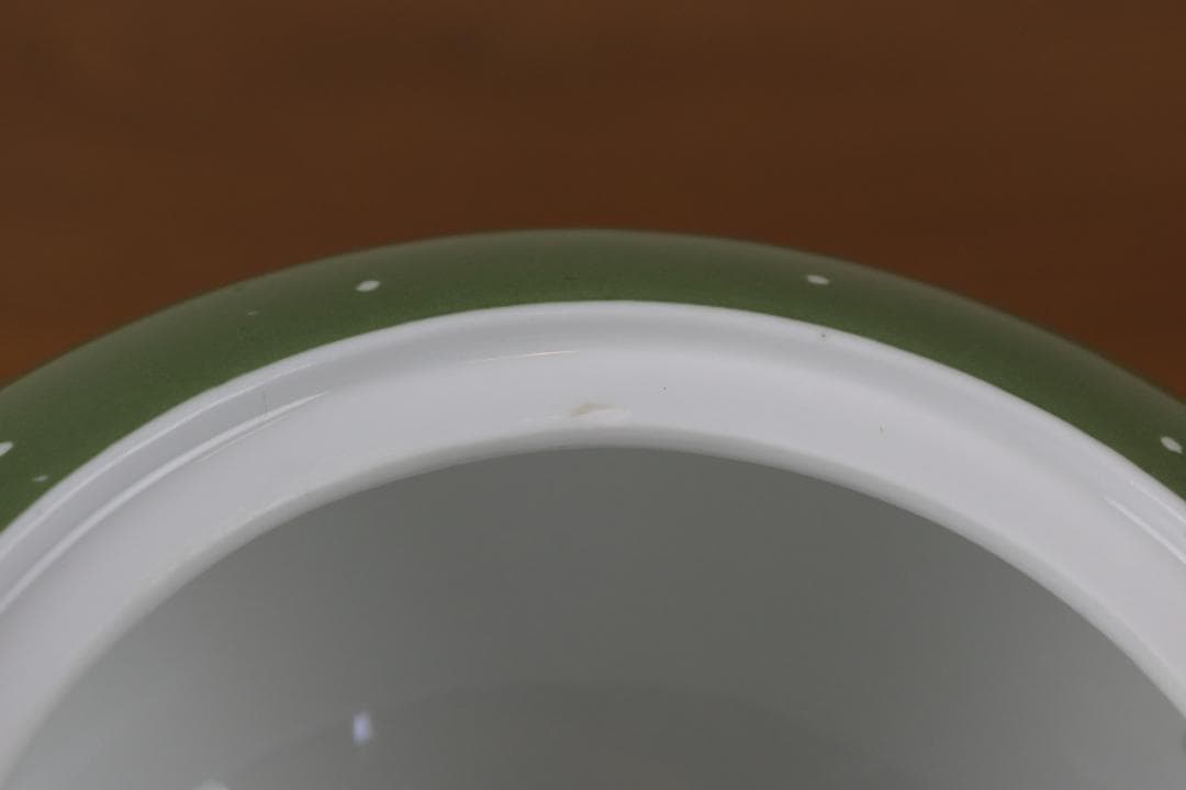 お値下げ　スージークーパー　レイズドスポット　ポット　ドット　緑　ヴィンテージ