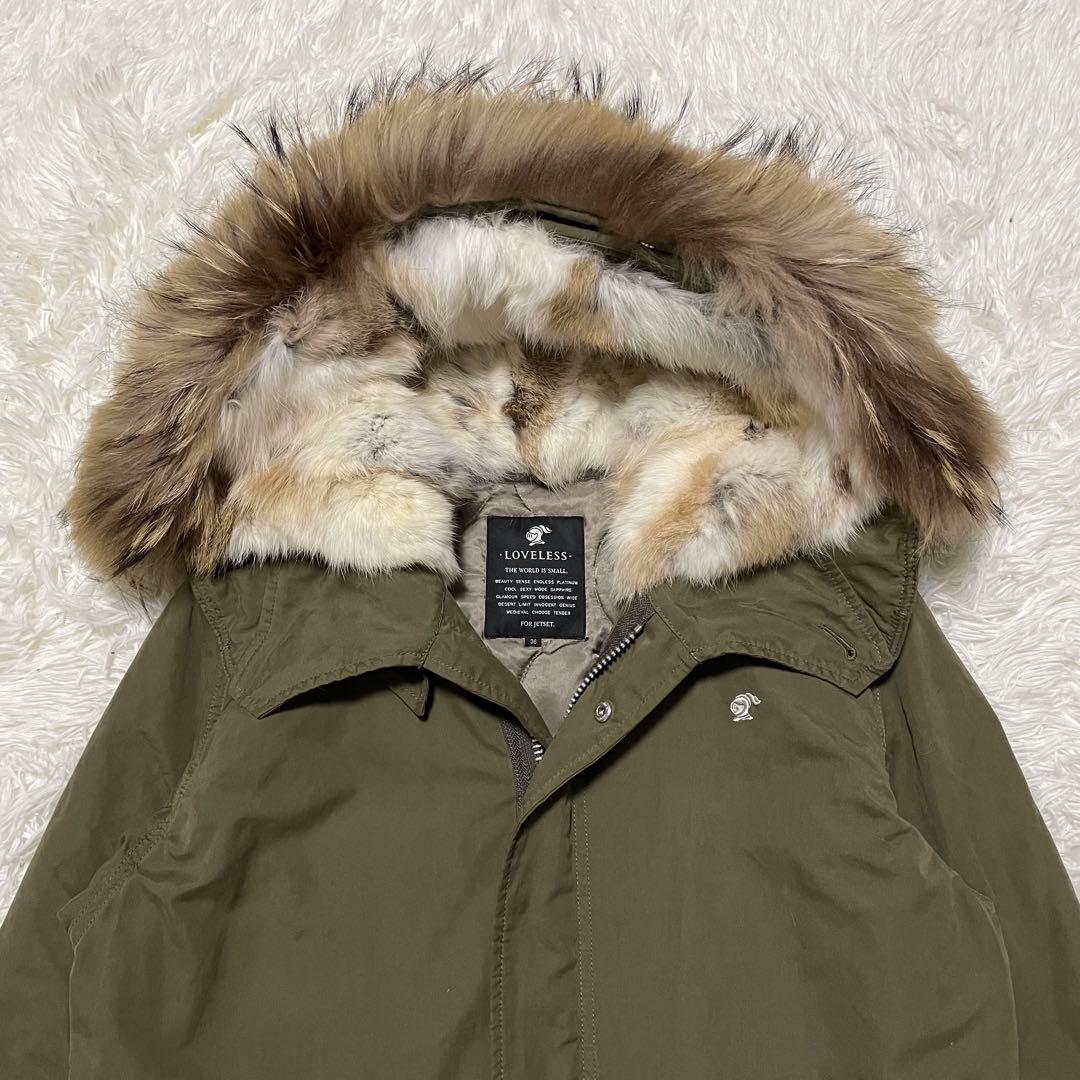 美品　ラブレス　モッズコート　ライナー　ラビット　ラクーン　ミリタリー　刺繍