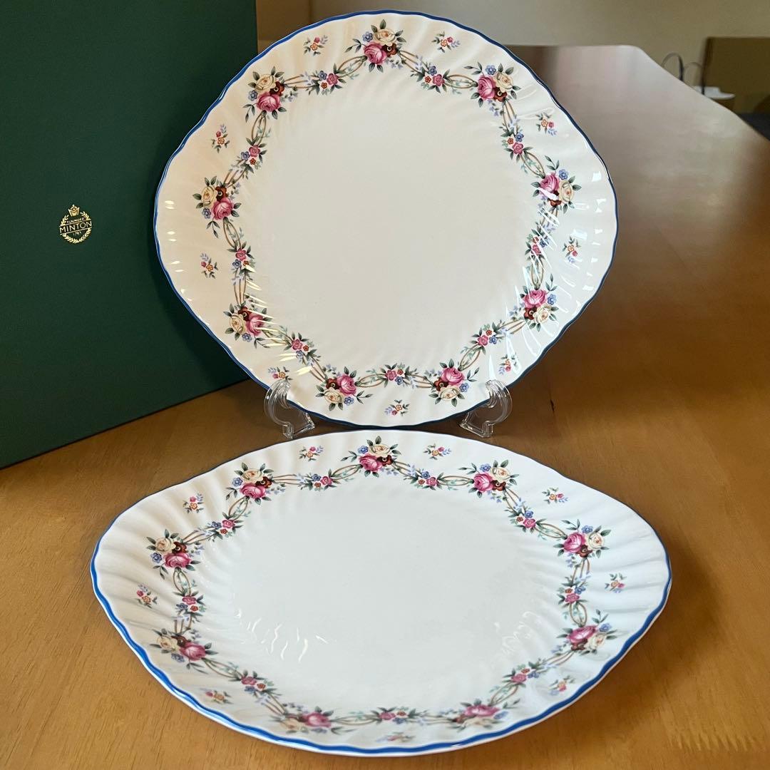 【美品】英国製　ミントン★サマーブーケ★B&Bプレート2枚