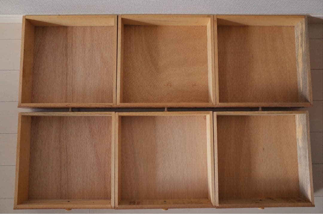 昭和レトロ　小引き出し　6段　スモールチェスト　アンティーク家具　文具収納　木目