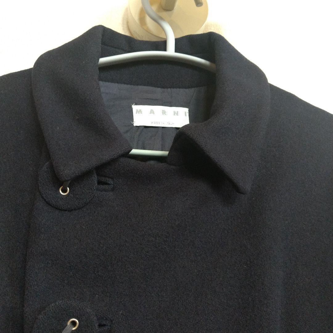 イタリア製 MARNI マルニ ハーフコート ピーコート ウール ネイビー