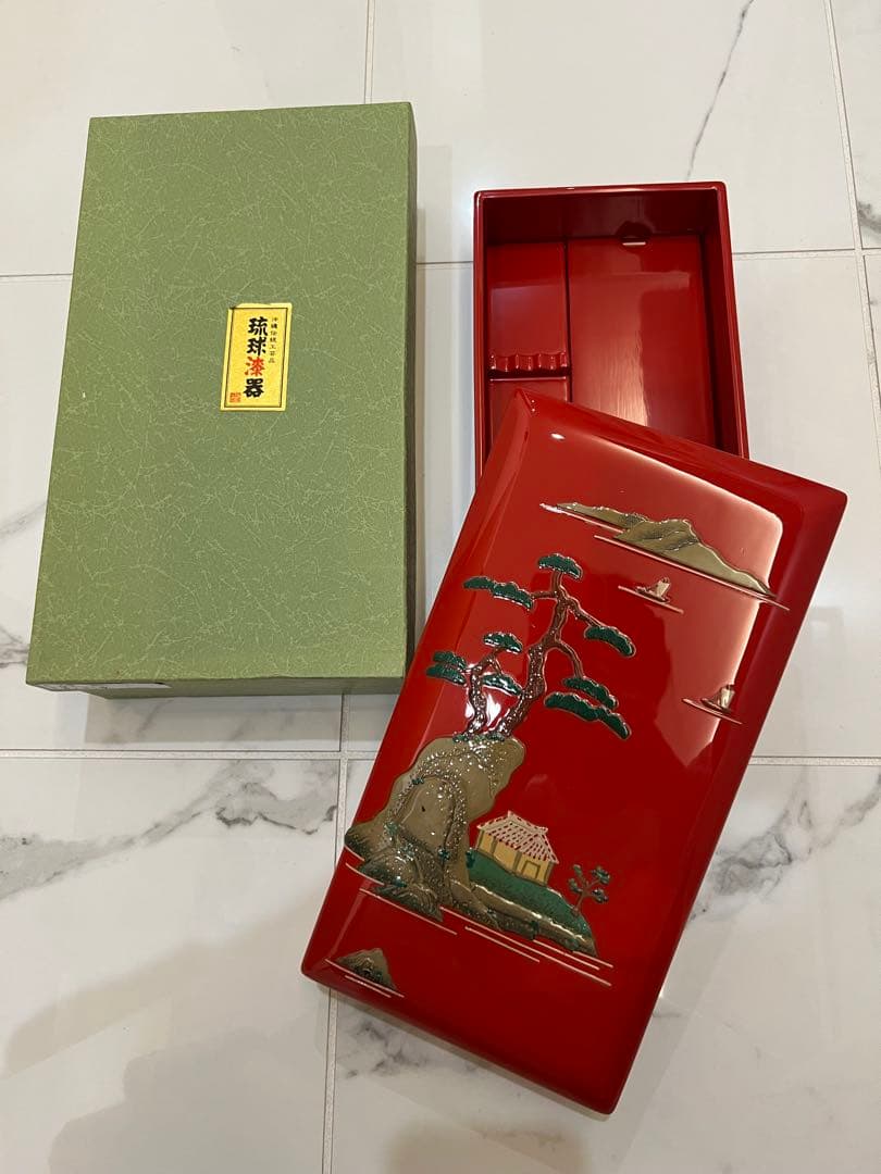 琉球漆器　硯箱