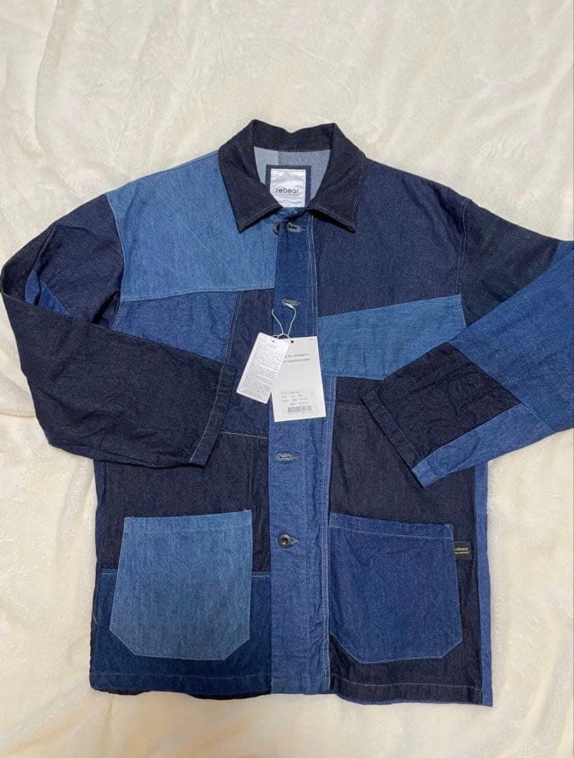 試着のみ【rebear by Johnbull】パッチワークデニムカバーオール