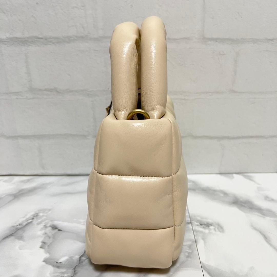 【極美品】コーチ　ミニピロートートバッグ　2way ショルダーバッグ　アイボリー