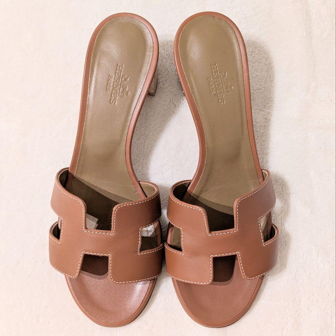 【ふーまゆさん専用】エルメス　サンダル　オラン　ブラウン　23cm　本革