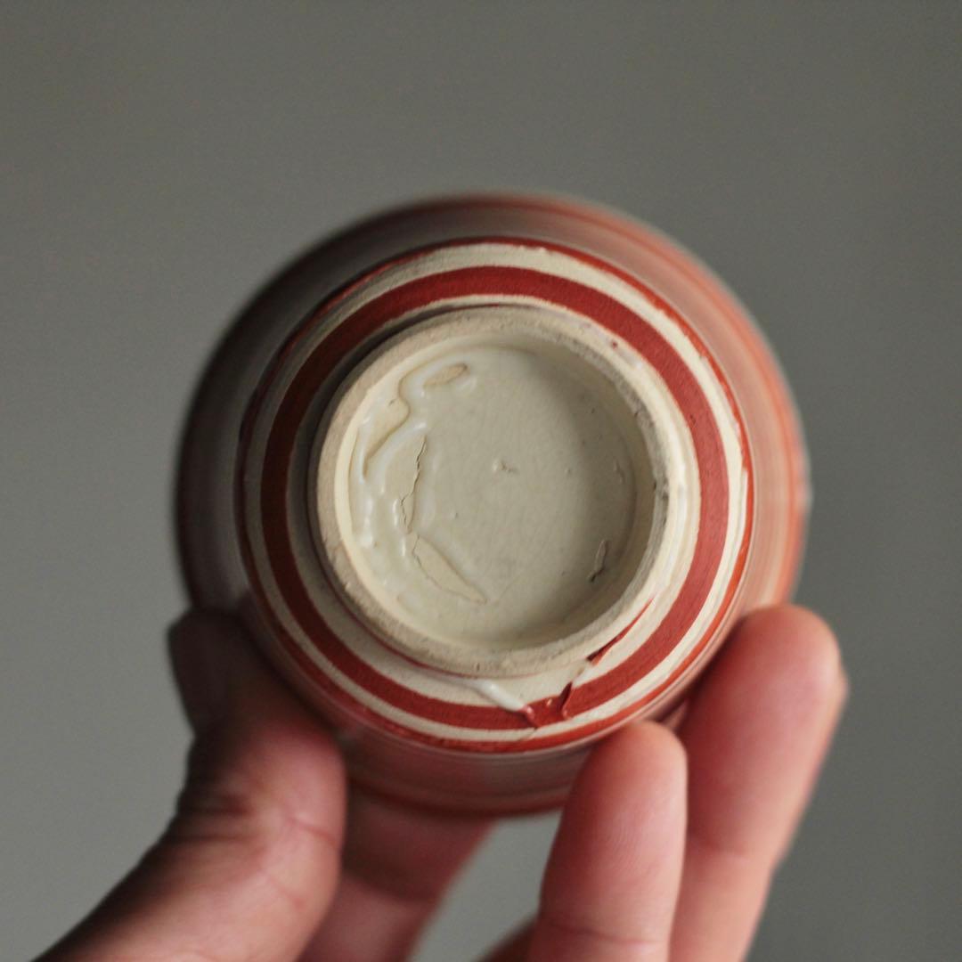 赤絵 輪線文 筒盃 酒器 古美術 古道具 アンティーク ぐい呑み 盃