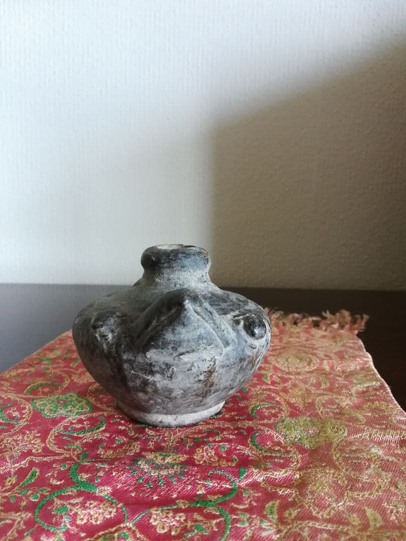 ♦安南 黒釉鳥形瓶 サワンカローク ソコタイ アンティーク骨董品コレクション