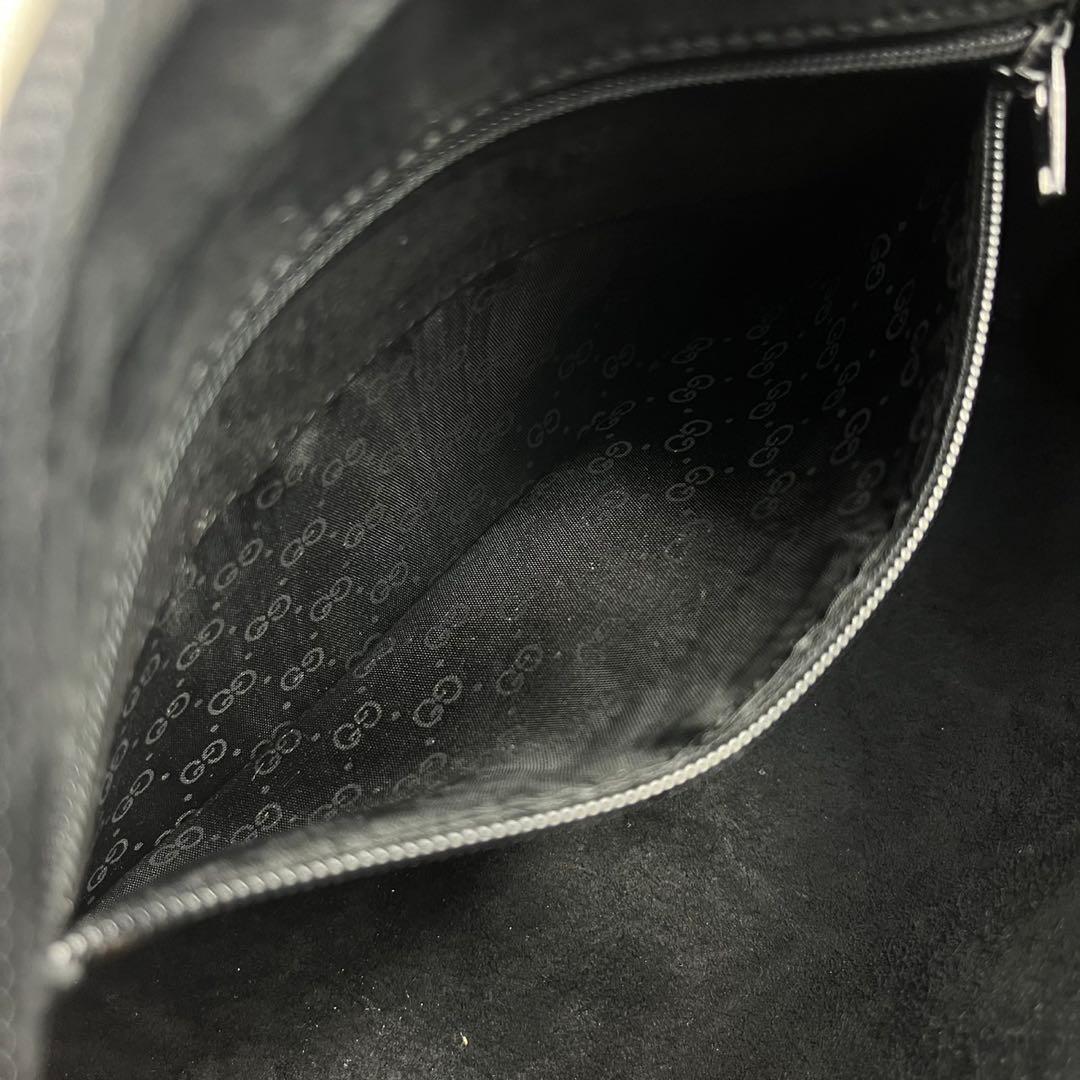 希少 グッチ ショルダーバッグ 2way インターロッキング ブラック レザー