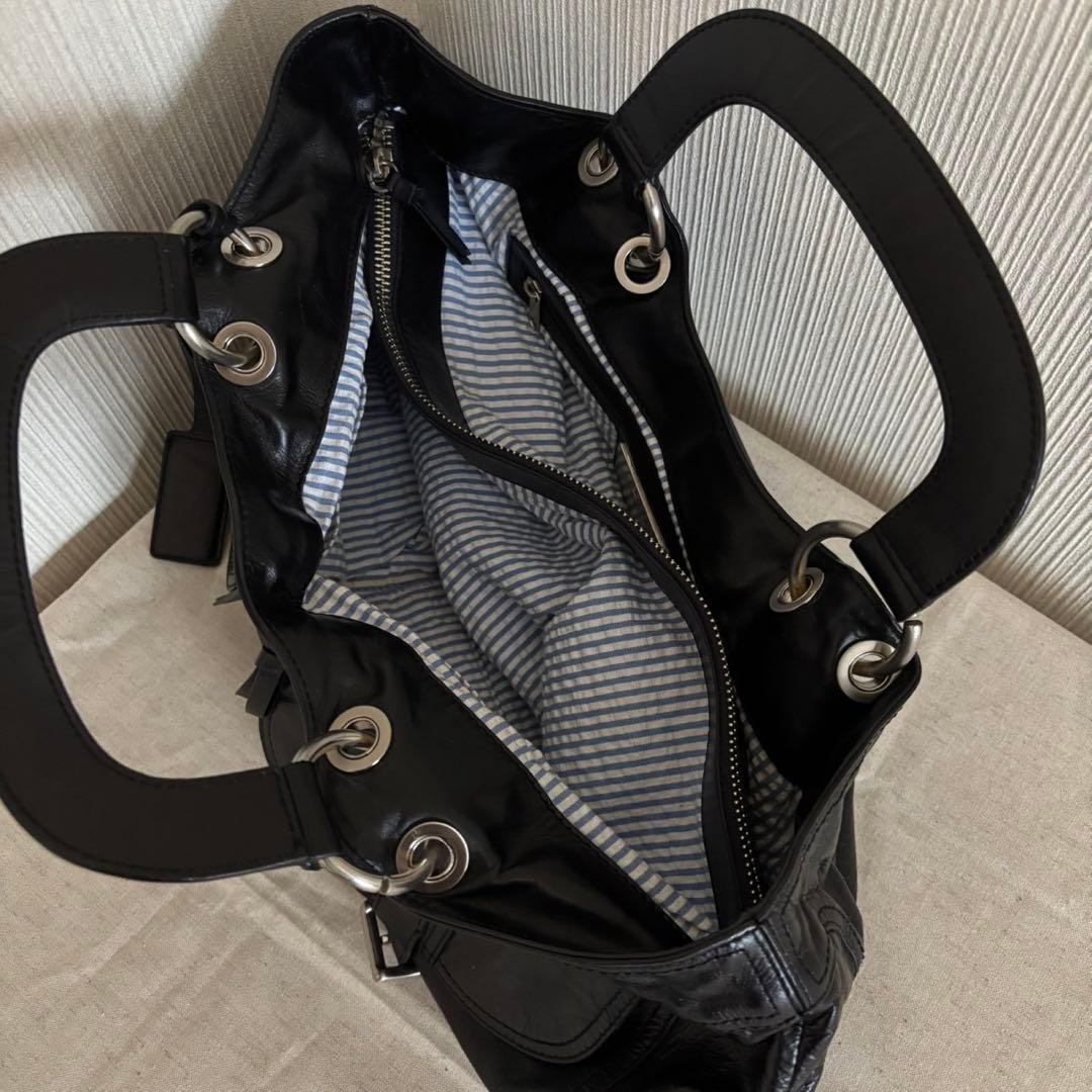 DKNY ダナキャラン レザーハンドバッグ 本革 ブラック Y2K