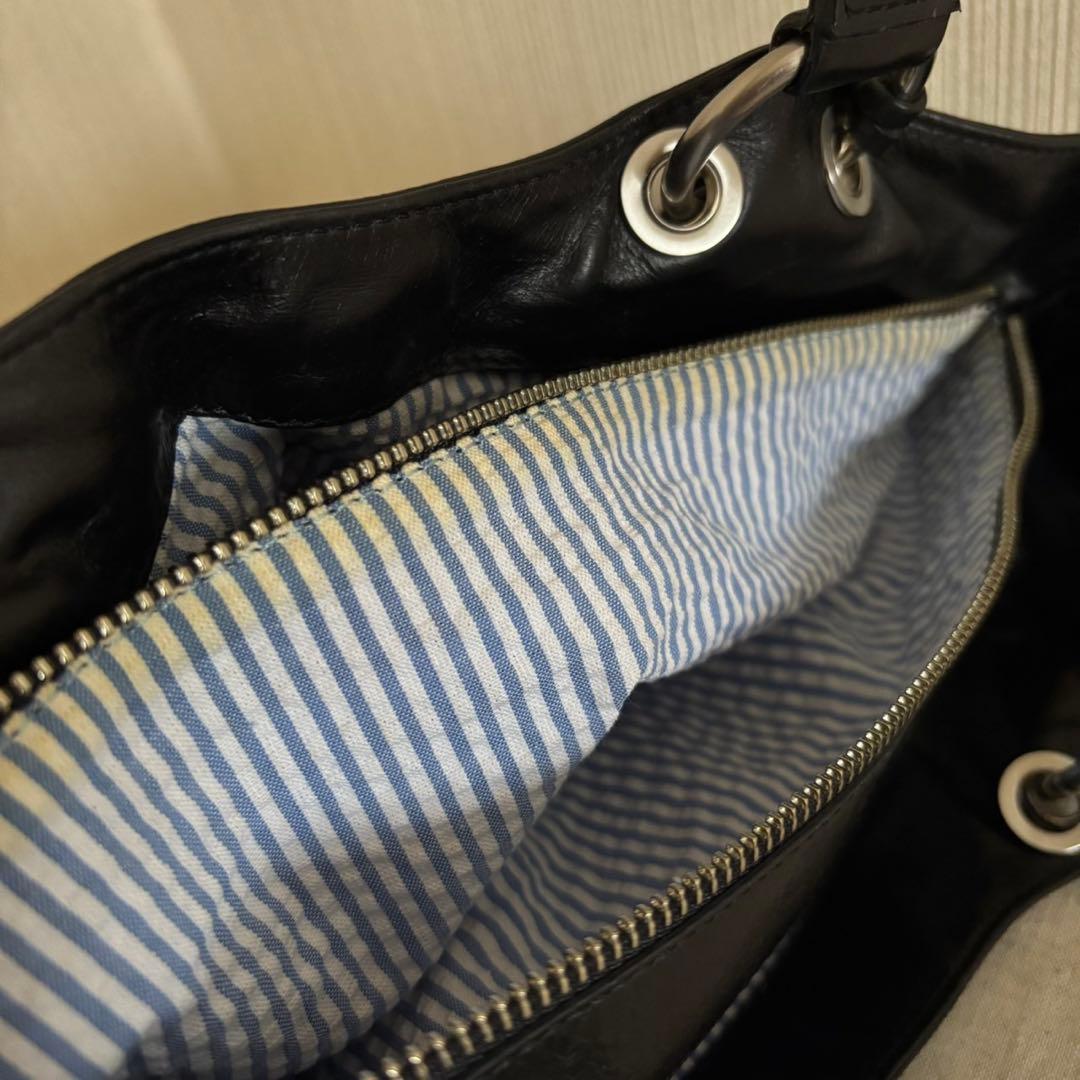 DKNY ダナキャラン レザーハンドバッグ 本革 ブラック Y2K