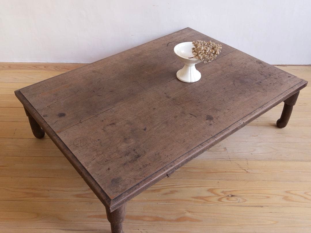 座卓　ちゃぶ台　テーブル　希少　無垢　幅115.5㎝　古道具　古家具