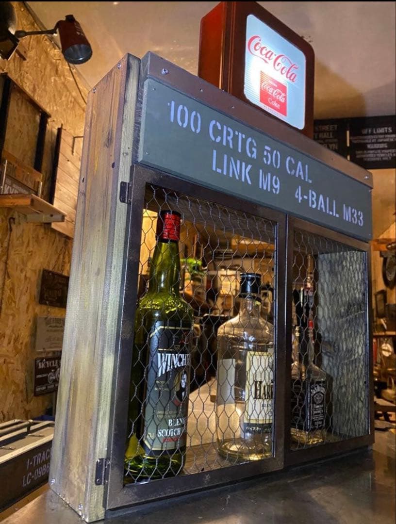 照明付き　ミリタリー収納棚　インダストリアル アメリカン