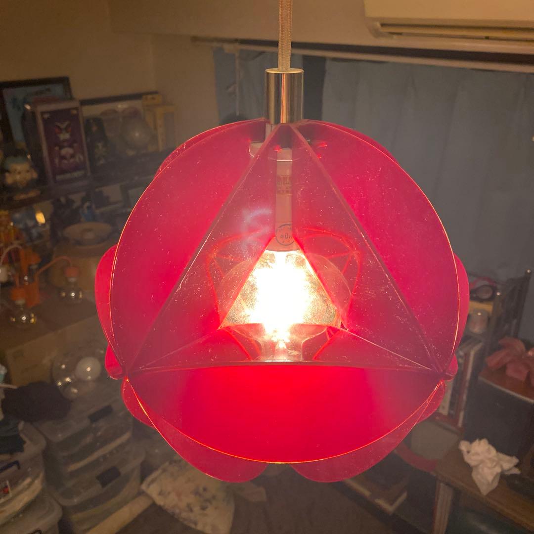 レトロポップ　70年代　照明　昭和　スペースエイジ　状態良　ペンダントライト