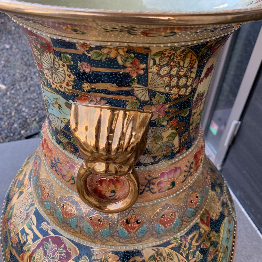 手渡し限定　大型　特大　金彩　薩摩焼　花瓶　壺　置物