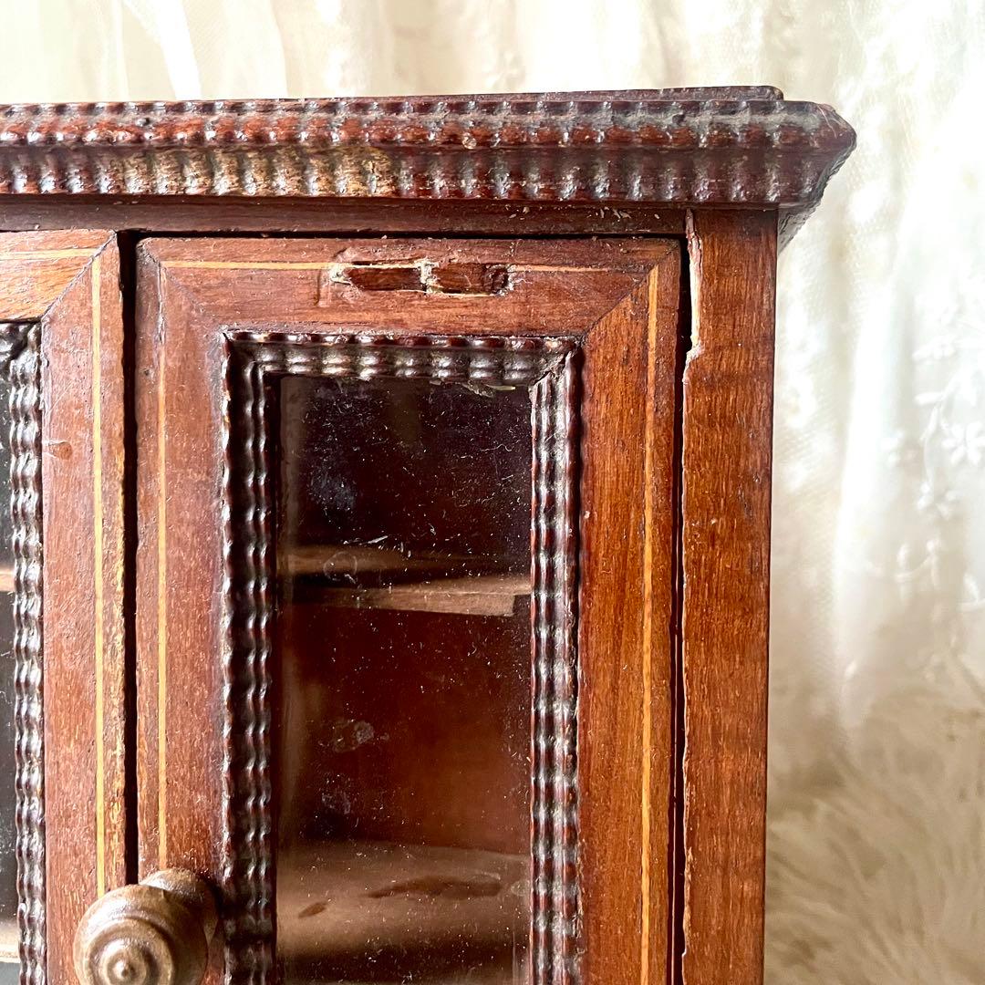 ドールキャビネット　フランスアンティーク　カップボード　ディネット　引き出し付き