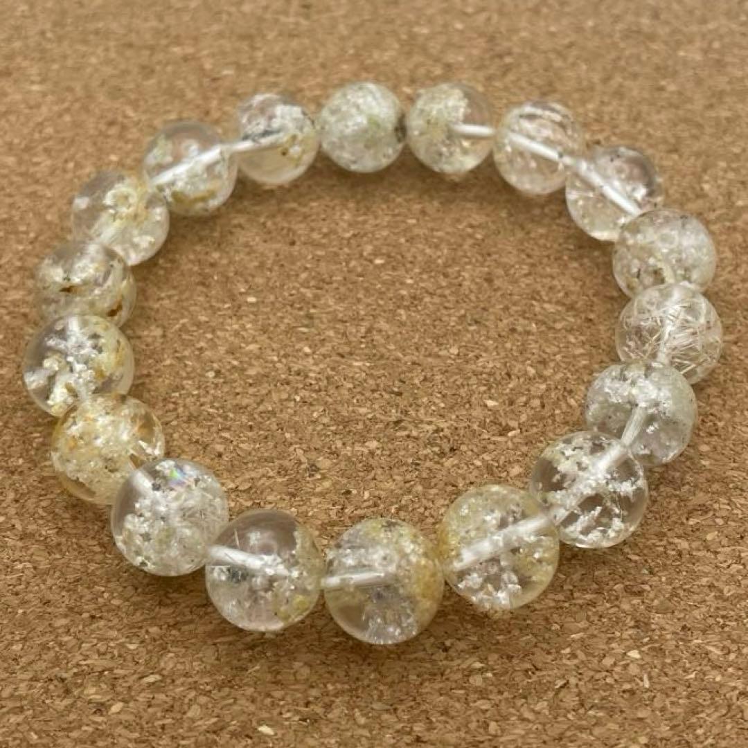 【超希少 高品質】スノーホワイトファントムクォーツ 天然石　ブレスレット