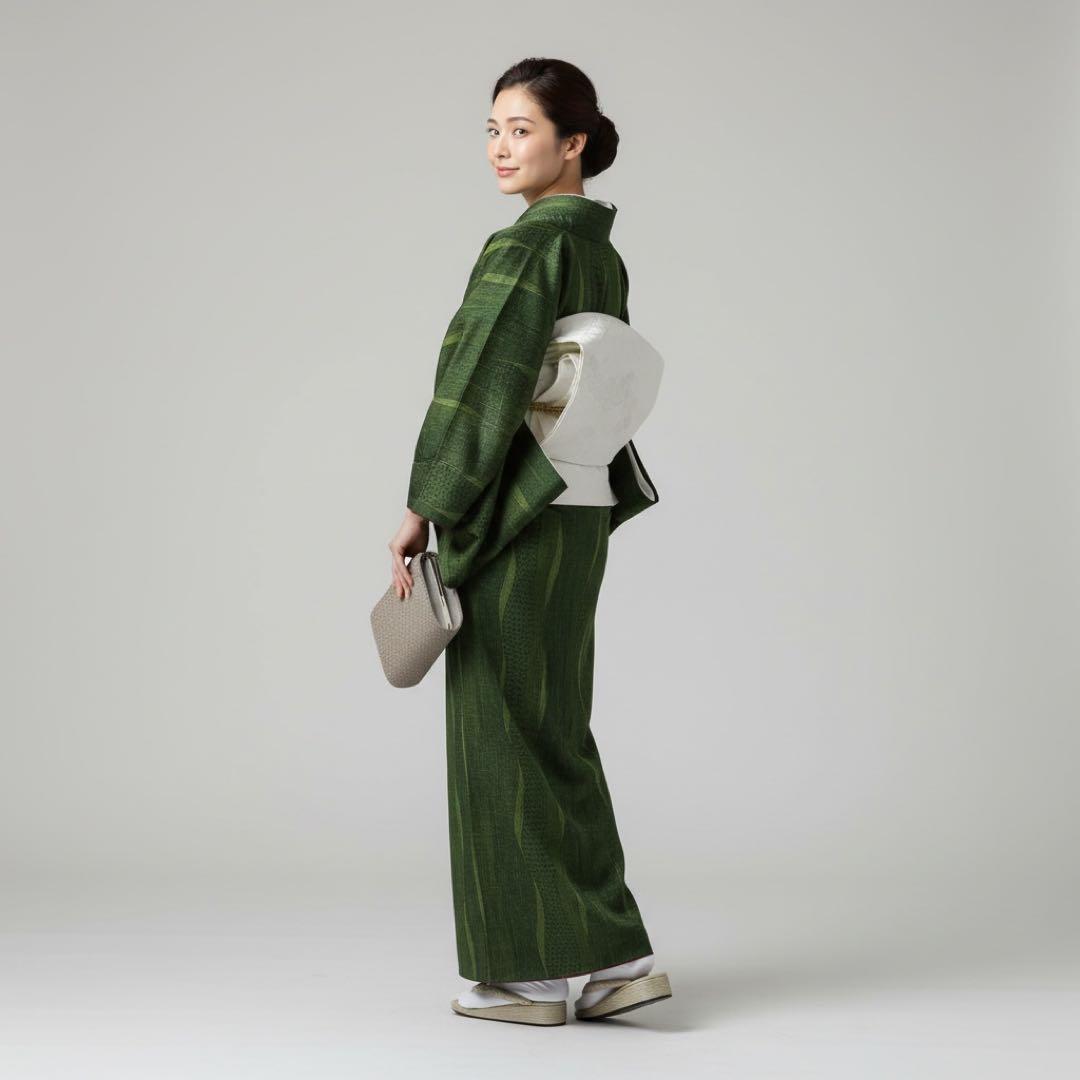 く*ん様 モ43 未使用近い　美品　袷　紬　ぜんまい紬系　色紬　小紋　フルセット