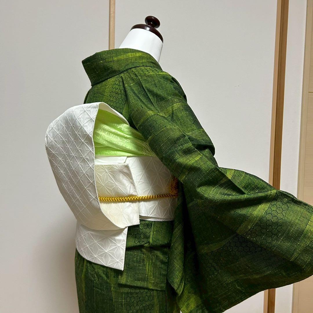 く*ん様 モ43 未使用近い　美品　袷　紬　ぜんまい紬系　色紬　小紋　フルセット