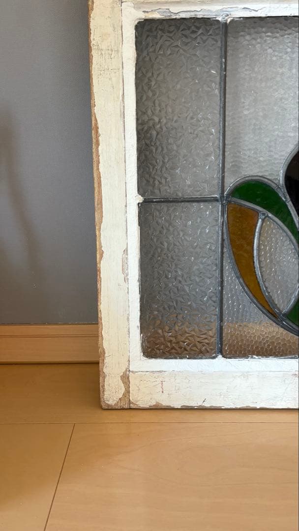 イギリスアンティーク ステンドグラス 窓枠 アンティーク　シャビーシック