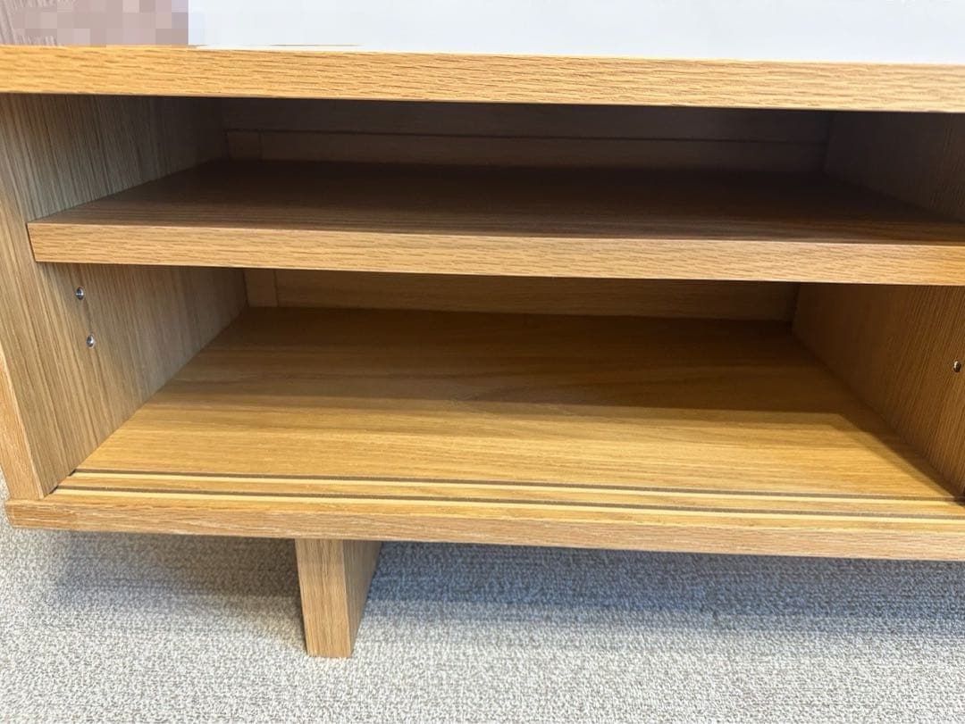 無印良品　【廃盤】テレビ台　オーク材AVラック薄型（引戸）・幅110cm