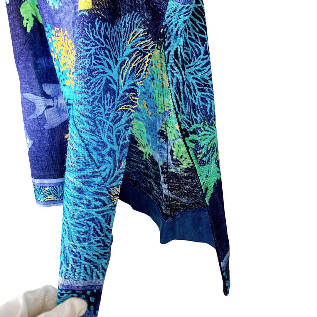 マカ113 超美品 レオナール リネンキャミソール トップス ブルー Lサイズ